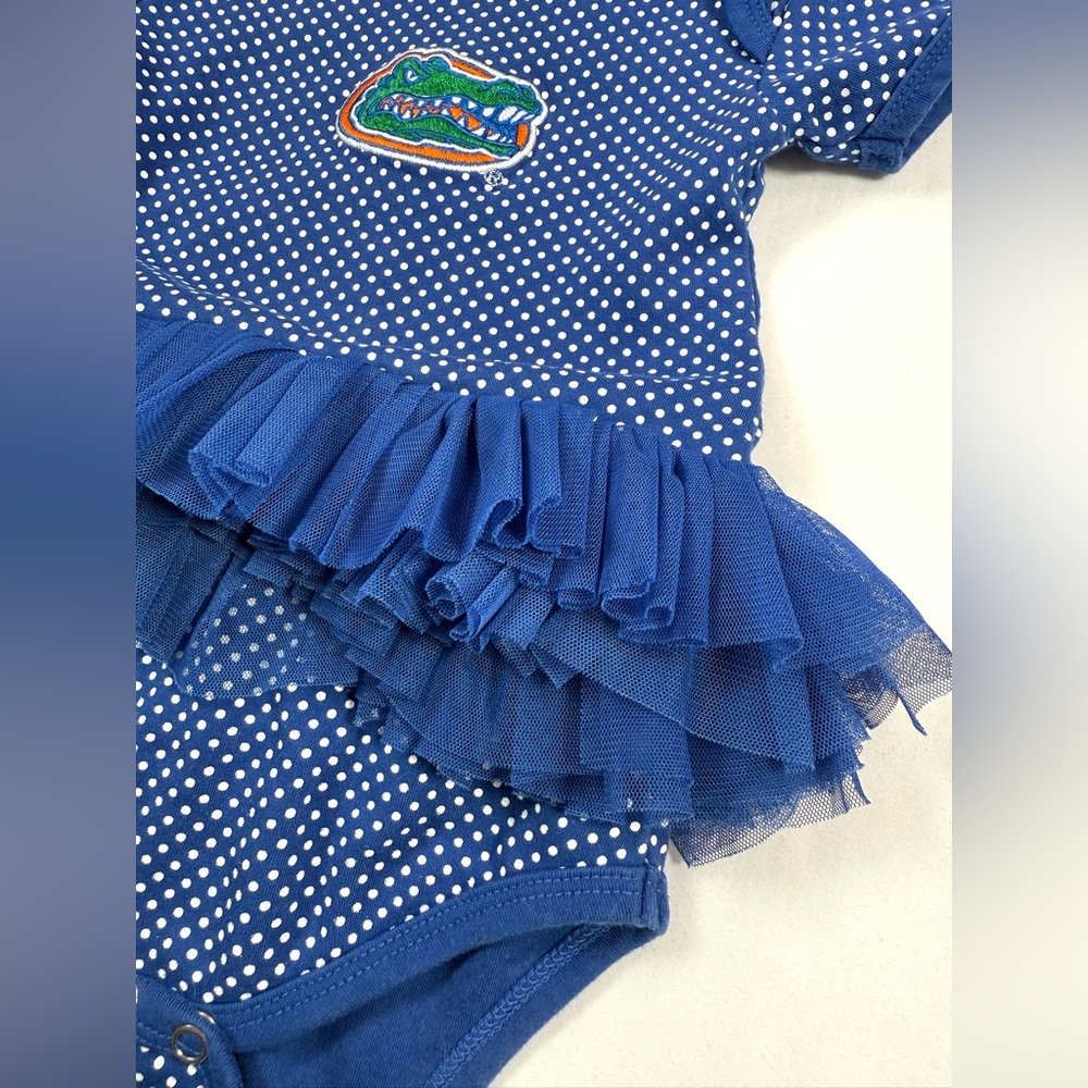 TWO FEET AHEAD Baby Girl UF Florida‎ Gators Tutu Creeper Onesie 18m Game Day - Picture 2 of 11